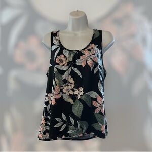 Floral Sleeveless PJ top - Black/Floral + shorts